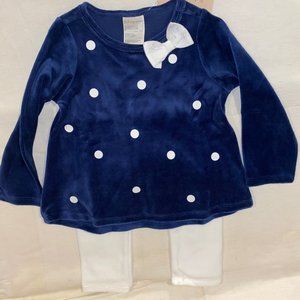 Baby Girls Velour Top and Leggings Outfit